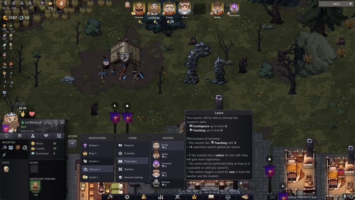Lordowie mogą rozwijać swoje umiejętności poprzez naukę od innych członków rodziny, a nawet od gości odwiedzających Wasze miasto - Norland: Porady na start - Norland - poradnik do gry