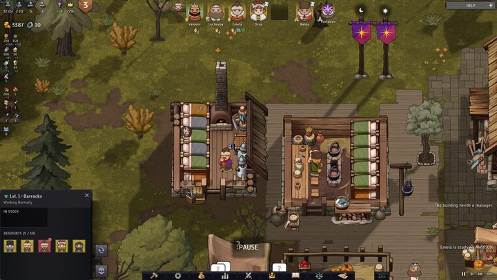 Wojownicy nie dzielą mieszkań z cywilami, a zamieszkują w koszarach - Norland: Jak rekrutować strażników? - Norland - poradnik do gry