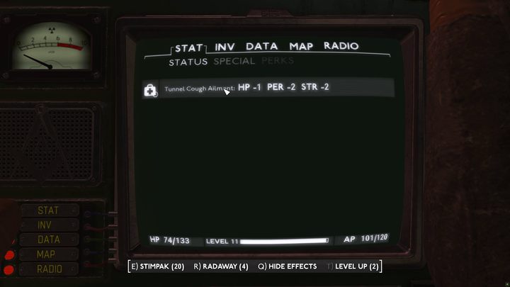 Tunnel Cough zmniejsza Wasze statystyki Siły oraz Percepcji o 2 punkty, a także stale odejmuje Wam nieco zdrowia - Fallout London: Czym jest Tunnel Cough? - Fallout London - poradnik do gry