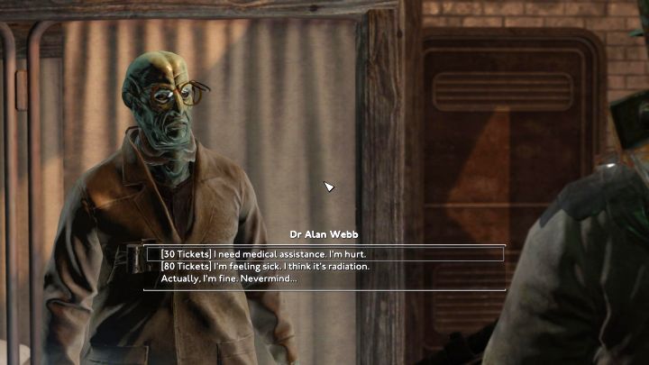 Dodatkowa podpowiedź: Wspomniany Dr Alan Webb może Was wyleczyć - odnowienie paska zdrowia kosztuje u niego 30 Tickets, a pozbycie się promieniowania - 80 Tickets - Fallout London: Gdzie kupić stimpaki i inne lekarstwa? - Fallout London - poradnik do gry