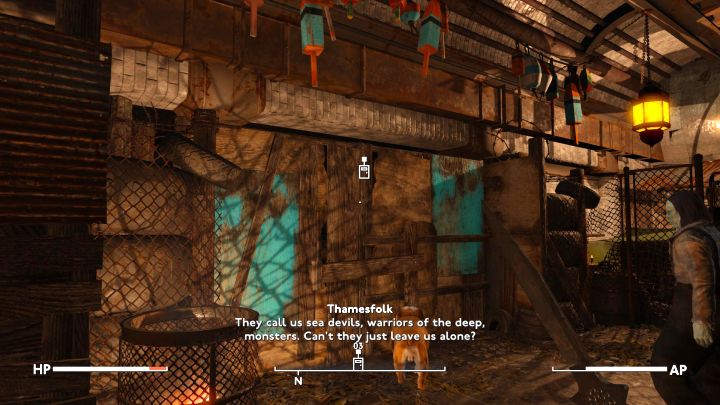 Wybierzcie większe wyjście pokazane na powyższym obrazku - Fallout London: Jak wyjść z targowiska Thameshaven Market? - Fallout London - poradnik do gry