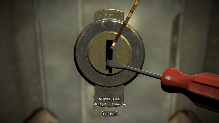 Na końcu korytarza znajdziecie zamknięte na klucz drzwi, które możecie spróbować otworzyć wytrychem - Fallout London: Broken Angel - Fallout London - poradnik do gry
