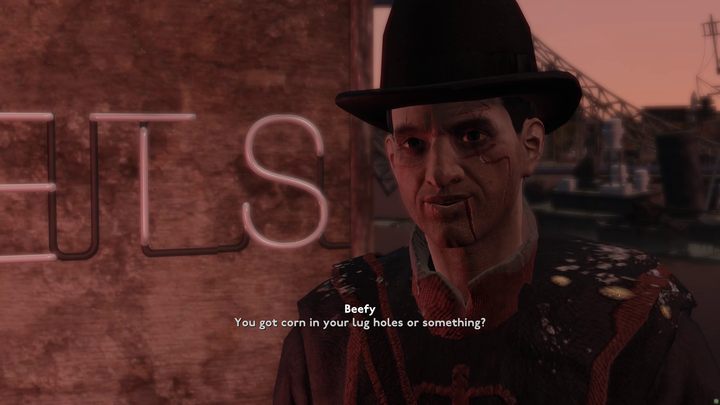 Na samym środku London Bridge znajdziecie niewielką osadę oraz przemawiającego mężczyznę imieniem Beefy - Fallout London: Lands of the Seraph - Fallout London - poradnik do gry