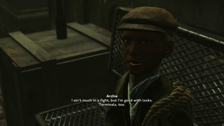 Wróćcie do niewielkiego doku, w którym czekają Ferryman i Archie - Fallout London: Lands of the Seraph - Fallout London - poradnik do gry