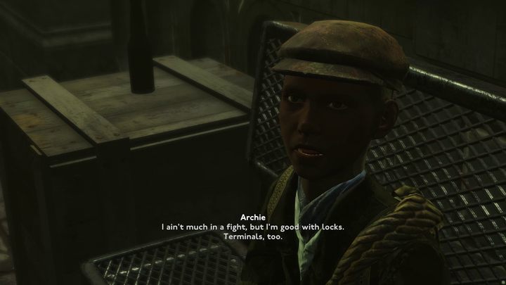 W czasie rozmowy Archie zapyta Was, czy może dołączyć do Was jako towarzysz - Fallout London: Fidei Defensor - Fallout London - poradnik do gry