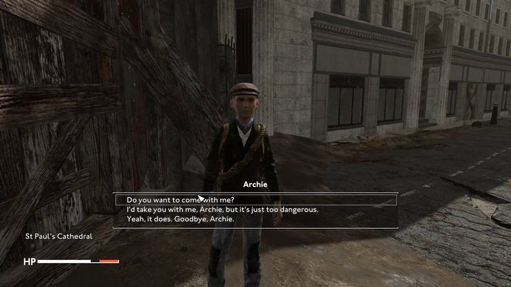 Po przekroczeniu bram Sanktuarium, Archie automatycznie rozpocznie z Wami rozmowę, podczas której będziecie mogli zadecydować o jego losie - Fallout London: Fidei Defensor - Fallout London - poradnik do gry