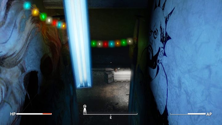 Skręćcie w prawo i idźcie naprzód, aż traficie na kolejne schody prowadzące w dół - Fallout London: Hear Ye, Hear Ye - Fallout London - poradnik do gry