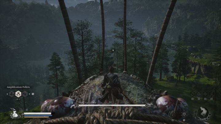 Najlepiej na samym początku wzbić się w górę na chmurze i obserwować, gdzie skacze Generał z piórami Fenghuanga, aby łatwo go zlokalizować - Black Myth Wukong: Jak pokonać bossa Generał z piórami Fenghuanga (Feng-Tail General)? - Black Myth Wukong - poradnik do gry