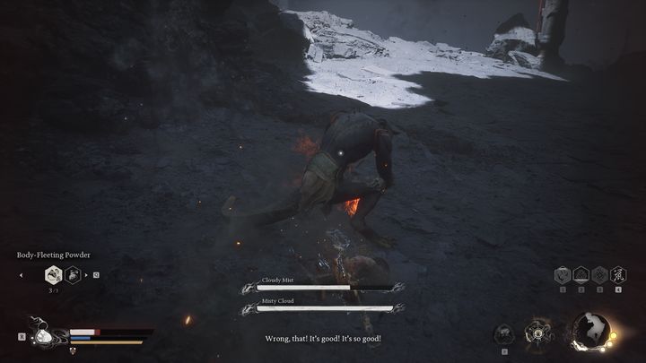 W przypadku walki z Zamgloną Chmurą, musicie respektować jego ataki, gdyż o wiele ciężej wyprowadzić go z równowagi, aniżeli Pochmurną Mgłę - Black Myth Wukong: Jak pokonać bossa Pochmurna Mgła i Zamglona Chmura (Cloudy Mist and Misty Cloud)? - Black Myth Wukong - poradnik do gry