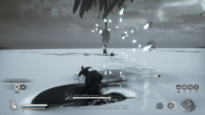 Najważniejszą strategią w walce z tymi dwoma przeciwnikami jest to, aby nie zużywać zbyt dużo zasobów na walkę ze Strażnikiem Płonących Gór - Black Myth Wukong: Jak pokonać bossa Strażnik Płonących Gór i Ryba Yin-Yang (Keeper of Flaming Mountains and Yin-Yang Fish)? - Black Myth Wukong - poradnik do gry