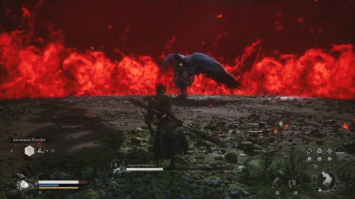 Gdy tylko będziecie w jego arenie, czym prędzej go ogłuszcie, a potem skorzystajcie z Platanowego Wachlarza - Black Myth Wukong: Jak pokonać bossa Niebiański Nadzorca (Supreme Inspector)? - Black Myth Wukong - poradnik do gry