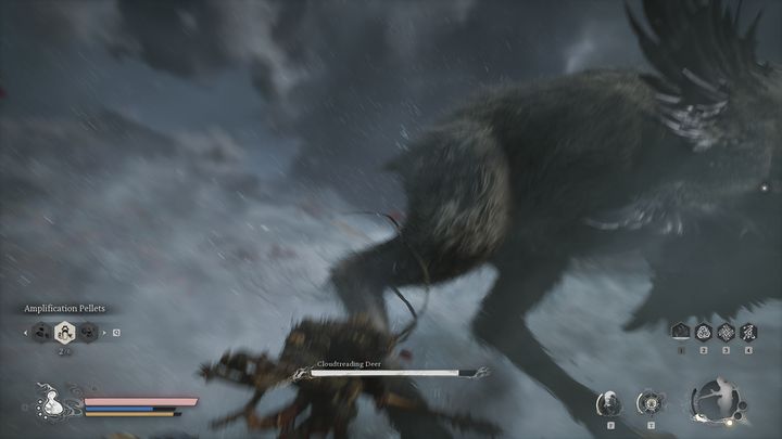 Gdy tylko naładujecie koncentrację do trzeciego lub czwartego poziomu, czym prędzej skorzystajcie z ładowanego ciosu - Black Myth Wukong: Jak pokonać bossa Chmurowy Jeleń (Cloudtreading Deer)? - Black Myth Wukong - poradnik do gry