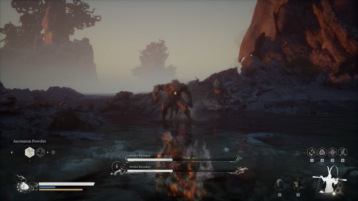 Cała walka z bossem polega w zasadzie na nauce, kiedy możecie do niego podejść i go atakować, a kiedy nie i zamiast tego, ładować swoje ciosy - Black Myth Wukong: Jak pokonać bossa Kamienna małpa (Stone Monkey)? - Black Myth Wukong - poradnik do gry