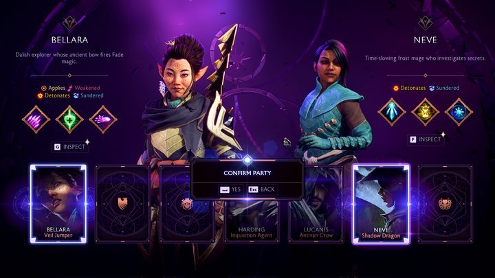 Gdy wciśniecie odpowiedni przycisk podczas zatwierdzania misji, przejdziecie do menu, w którym będą dostępni Wasi wcześniej odblokowani towarzysze - Dragon Age Veilguard: Jak zmienić skład zespołu? - Dragon Age Veilguard - poradnik do gry