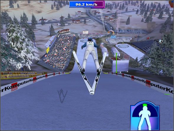 Lot jest kolejną czynnością, na którą należy zwrócić szczególną uwagę - Lot | Skoki | Skoki narciarskie 2004 - Skoki narciarskie 2004 - poradnik do gry