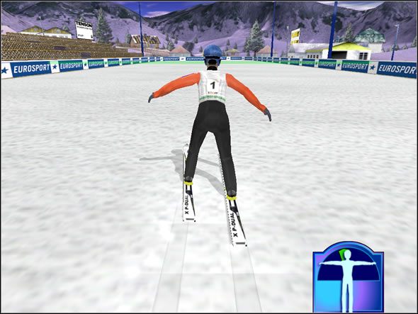 Ostatni etap skoku, należący z pewnością do łatwiejszych - jednak mimo wszystko punktowany, więc należy się nad nim również skupić - Dojazd | Skoki | Skoki narciarskie 2004 - Skoki narciarskie 2004 - poradnik do gry