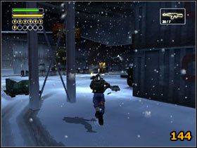 Dalej w prawo i podążaj tylko między kontenerami (143 ) , kierując się na wschód - Docks | Solucja | Freedom Fighters - Freedom Fighters - poradnik do gry