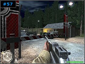 Uważając szczególnie na ekipę ukrytą za ciężarówką, wszedłem na teren naprzeciwko bramy (jako że główne wejście było zamknięte) i ruszyłem chodnikiem dookoła budynku - [Amerykanie Misja 6] Chateau - Call of Duty - poradnik do gry