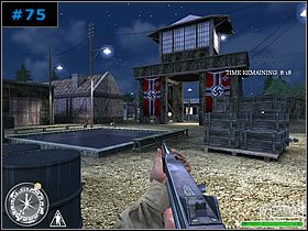 Idąc tą trasą znalazłem się w końcu przy kolejnych barakach - [Amerykanie Misja 7] POW Camp - Call of Duty - poradnik do gry