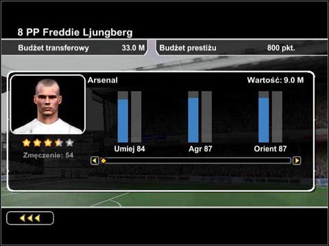 rys 13. Dane zawodnika - Zarządzanie drużyną | Tryby treningu i kariery FIFA Football 2004 - FIFA Football 2004 - poradnik do gry
