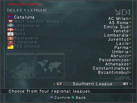 Nie należy się tutaj w żadnym przypadku sugerować aktualnymi składami drużyn - Master League Mode (1) | Ustawienia w Pro Evolution Soccer 3 - Pro Evolution Soccer 3 - poradnik do gry