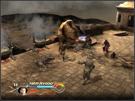 Trolla oraz Olifanta ustrzel z łuku (musisz walić w trzy tarcze tego drugiego) - The sauthern gate - Droga Aragorna, Legolasa oraz Gimliego - Władca Pierścieni: Powrót Króla - poradnik do gry