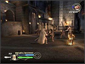 1 - Minas Tirith - courtyard - Droga Gandalfa Białego - Władca Pierścieni: Powrót Króla - poradnik do gry