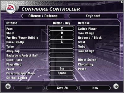 Sterowanie - ustawienia standardowe - Sterowanie I | NBA Live 2004 - NBA Live 2004 - poradnik do gry