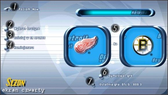 1 - Sezon | Tryby gry NHL 2001 - NHL 2001 - poradnik do gry