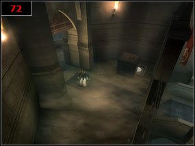 Zawalony most pokonujemy po ścianie i w odpowiednim momencie odbijamy się od niej [71] , spadając na kawałek chodnika - The Palaces defense system - Prince of Persia: Piaski Czasu - poradnik do gry