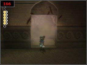 Po miecz dostajemy się po ścianie [165] , a przy jego użyciu możemy rozbić deski zasłaniające przejście [166] - Day Break - Prince of Persia: Piaski Czasu - poradnik do gry