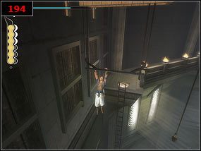Ponownie wspinając się po gzymsach wychodzimy na górę i przeskakujemy na drabinę [193] - A broken bridge - Prince of Persia: Piaski Czasu - poradnik do gry