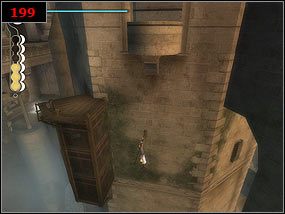 Aby dostać się na górę, musimy wykorzystać znaną już nam metodę odbijania się od ściany do ściany [198] - Ill meet You at the baths - Prince of Persia: Piaski Czasu - poradnik do gry