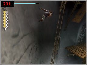 Na kolejne drewniane podesty dostajemy się jak zwykle biegnąc po ścianach [230] - An underground reservoir - Prince of Persia: Piaski Czasu - poradnik do gry