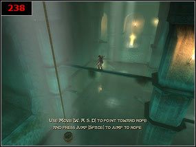 Wykonując skok z liny dostaniemy się w to miejsce [237] , z którego będziemy mogli kontynuować przechadzkę [238] - Out of the well - Prince of Persia: Piaski Czasu - poradnik do gry