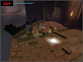 Na tarasie ponownie krótka walka z kilkoma przeciwnikami [364] - Climbing the Tower of Dawn - Prince of Persia: Piaski Czasu - poradnik do gry