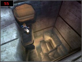 Rozpoczynam kolejny poziom od odbicia się od ściany [54] , potem drążek i lądujemy na występie skalnym - A secret passage - Prince of Persia: Piaski Czasu - poradnik do gry