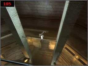 Kierunkiem, jaki musimy obrać, aby wydostać się z sali jest góra - The Warehouse - Prince of Persia: Piaski Czasu - poradnik do gry