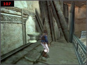 Proces wspinania się w górne partie pomieszczenia ogranicza się do przeskakiwania z drążka na drążek [106] - The Warehouse - Prince of Persia: Piaski Czasu - poradnik do gry