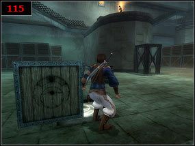 oraz kolejną skrzynię [114] na drugą płytę [115] , dzięki czemu brama się otworzy - The Warehouse - Prince of Persia: Piaski Czasu - poradnik do gry