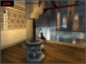 Pierwsze lustro ustawiamy na ciemnej plamie [278] i drugie też, tak, aby promień dotarł do jasnego elementu [279] - Observatory - Prince of Persia: Piaski Czasu - poradnik do gry