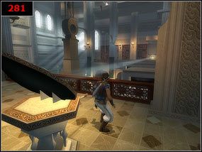 Przebiegamy po ścianie na druga stronę [280] , i kierujemy promień na druga stronę w znak na ścianie [281] - Observatory - Prince of Persia: Piaski Czasu - poradnik do gry