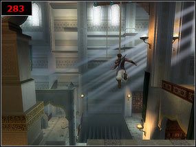 Skaczemy po skalnych podestach, które się wysunęły [282] , a z ostatniego skaczemy w kierunku liny [283] - Observatory - Prince of Persia: Piaski Czasu - poradnik do gry