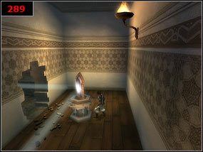 Zmieniamy ustawienie luster - dalsze wstawiamy w miejsce bliższego [288] , a potem promień kierujemy do dziury w murze [289] - Observatory - Prince of Persia: Piaski Czasu - poradnik do gry