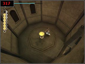 Po murze zbiegamy na niższą półkę [316] , aby w komnacie przestawić dźwignię [317] - On the ramparts - Prince of Persia: Piaski Czasu - poradnik do gry