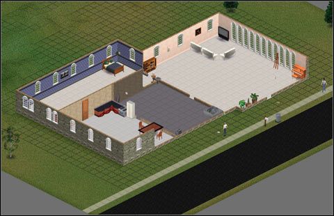 Ściany mogę na dwa sposoby, albo po jednym segmencie, albo od razu cały pokój, przytrzymując klawisz shift - Wyposażenie domu i ogrodu w The Sims - The Sims - poradniki