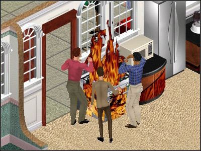 Jeżeli będziecie mieli wykrywacz natychmiast zjawi się straż pożarna, która pomoże go ugasić - Bezpieczeńswto w The Sims - The Sims - poradniki