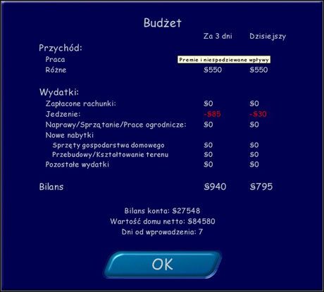 Jeżeli chcecie sprawdzić Wasz budżet , kliknijcie w miejsce, które informuje Was o aktualnym stanie finansów, znajduje się on tuż obok wskaźnika przyjaciół - Budżet i rachunki w The Sims - The Sims - poradniki