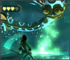 Zaatakuj bossa identyczną kombinacją (atak PeyJa, doskok i kilka uderzeń), Pojawi się trójka Chronaxów - 16 Black Isle | Beyond Good & Evil - Beyond Good & Evil - poradnik do gry