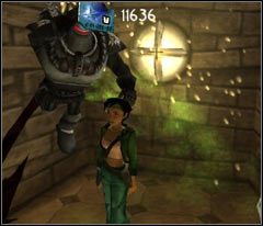 Po kilku chwilach dotrzesz do korytarza pilnowanego przez pojedynczego strażnika, tego wyjątkowo najlepiej jest zabić - 30 Nutripils Factory | Beyond Good & Evil - Beyond Good & Evil - poradnik do gry